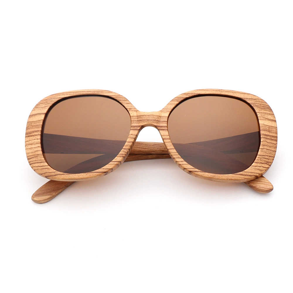 Polarized Eco-Friendly Bamboo and Wooden Oval Frame Sunglasses